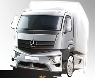 Artist’s impression of the Mercedes-Benz Antos, the distribution truck in Daimler’s new heavy-duty family.
