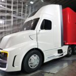 The superficially retro appearance of Freightliner’s Revolution concept conceals the outcomes of some distinctly innovative cab and driveline thought processes