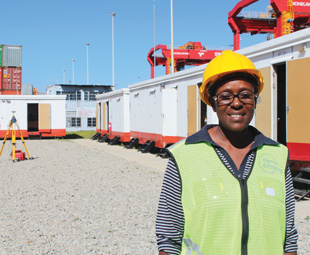 Stephina van Rooyen on site at one of the largest inland ports in the country.