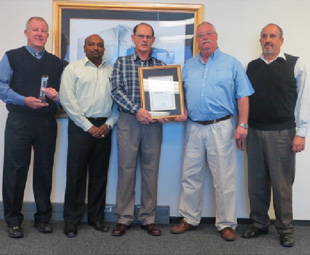 From left: Charles Araujo (regional sales support manager), Edmund Veeriah (national manager government and tender ), IJ Greeff (senior sales manager), Marius Cramer (regional sales support manager), Arthur Frazer (strategic accounts manager).