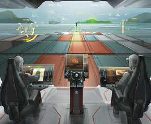 By 2025, a ship’s bridge could feature technology such as a heads-up display and customisable controls.