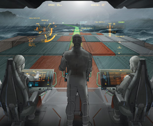 By 2025, a ship’s bridge could feature technology such as a heads-up display and customisable controls.