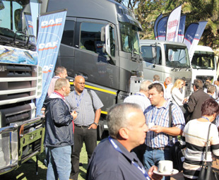 Tea breaks took place next to a truck display.