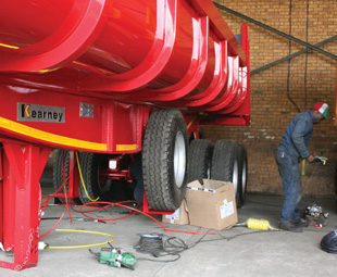 The finishing shop, where trailer brake systems and other ancillary components are fitted and checked for final quality.