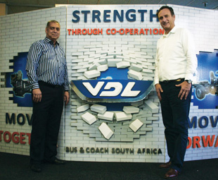 Sam Mansingh (left) and Jan-Cees Santema have built VDL Bus & Caoch SA into a respected company.