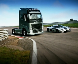 Volvo’s FH vs the Koenigsegg megacar!