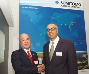 Ikuji Ikeda, CEO of Sumitomo Rubber Industries (left), and Riaz Haffejee, CEO of Sumitomo Rubber South Africa, look forward to growing Dunlop’s African footprint.