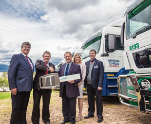 From left: Geoff du Plessis, managing director of MAN Truck & Bus SA; Warren Atkinson, MAN key accounts manager, Cape Region; Christo Theron, group managing director, Imperial Cargo Group; Sally Rutter, MAN head of key accounts; Dave van Graan, head of truck sales, MAN.
