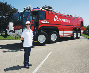 Charleen Clarke and the sensational fire truck